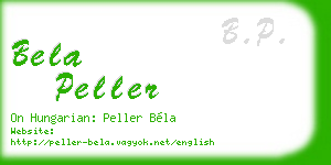 bela peller business card