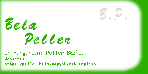 bela peller business card